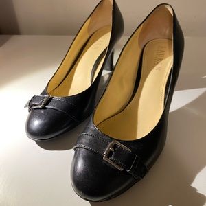 Ralph Lauren Saffron Buckle Black Pumps 8.5